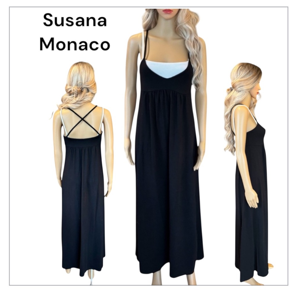 Susana Monaco ⭐️ Designer Black Maxi Dress
